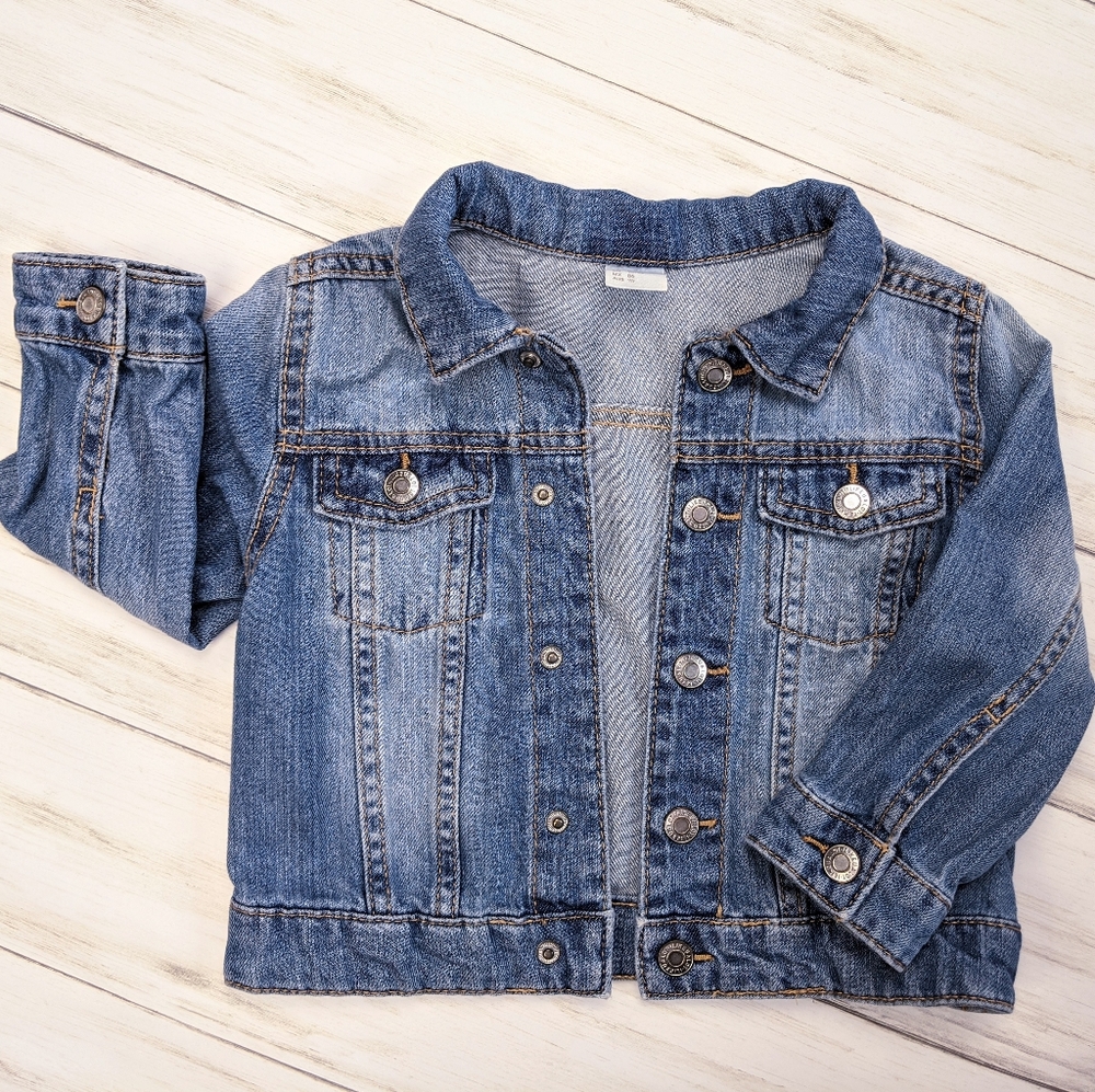 H&M toddler girl denim jean jacket 12-18 months